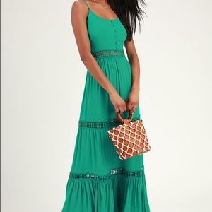 ‼️NWOT‼️Green/teal Maxi dress
